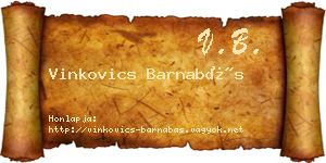 Vinkovics Barnabás névjegykártya