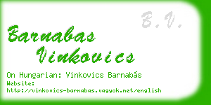 barnabas vinkovics business card