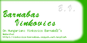 barnabas vinkovics business card